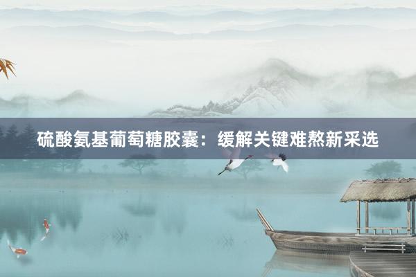 硫酸氨基葡萄糖胶囊：缓解关键难熬新采选